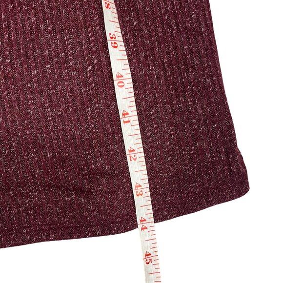 Aeropostale Women's Longline Ribbed Burgundy Open Cardigan Sweater M Cozy Layer - Picture 8 of 12
